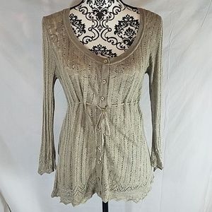 DKNY JEANS Knit Button Down Cardigan